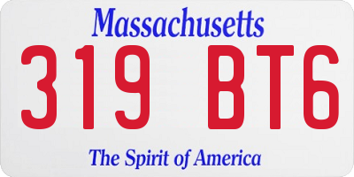 MA license plate 319BT6