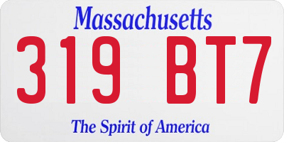 MA license plate 319BT7
