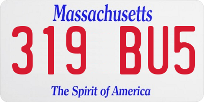 MA license plate 319BU5