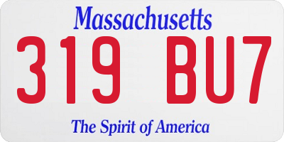 MA license plate 319BU7