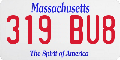MA license plate 319BU8