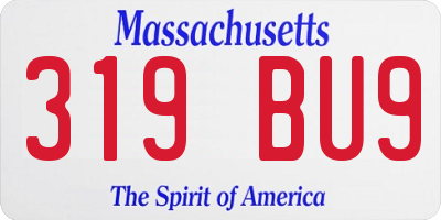 MA license plate 319BU9