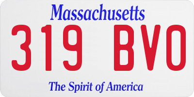 MA license plate 319BV0