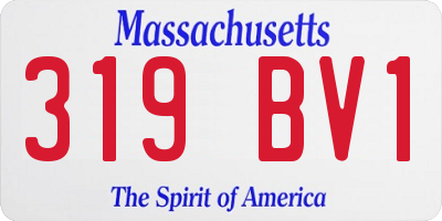 MA license plate 319BV1