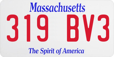 MA license plate 319BV3
