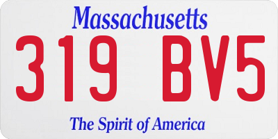 MA license plate 319BV5