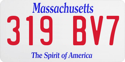 MA license plate 319BV7