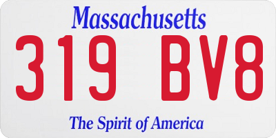 MA license plate 319BV8