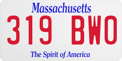 MA license plate 319BW0
