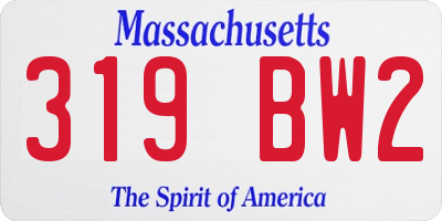MA license plate 319BW2