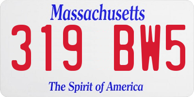 MA license plate 319BW5