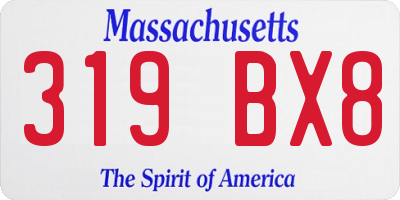 MA license plate 319BX8