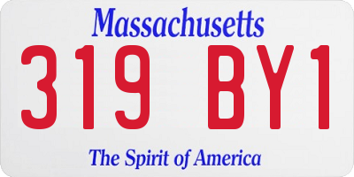 MA license plate 319BY1