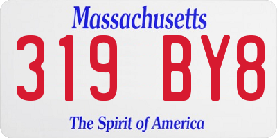 MA license plate 319BY8
