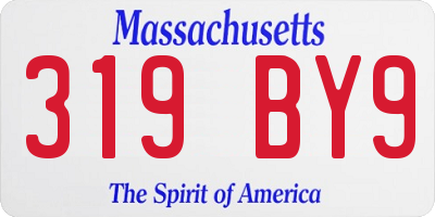 MA license plate 319BY9