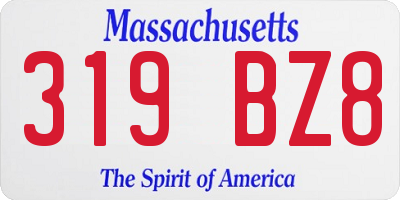 MA license plate 319BZ8