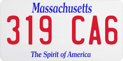 MA license plate 319CA6
