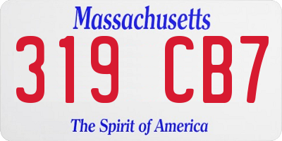 MA license plate 319CB7