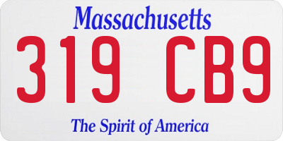 MA license plate 319CB9