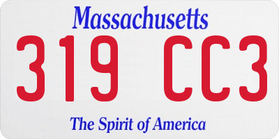 MA license plate 319CC3