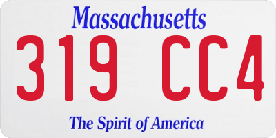 MA license plate 319CC4