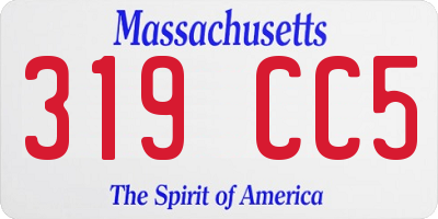 MA license plate 319CC5