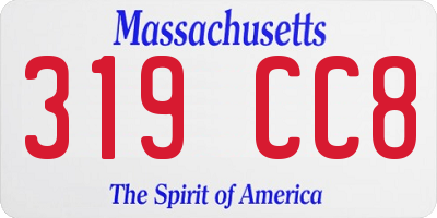 MA license plate 319CC8