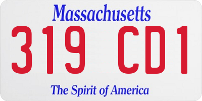 MA license plate 319CD1