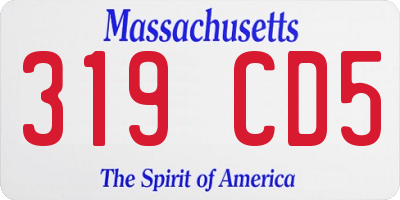MA license plate 319CD5