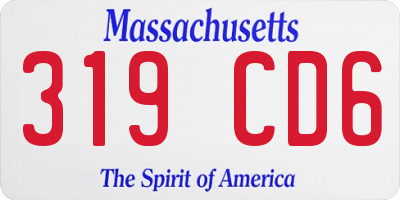 MA license plate 319CD6