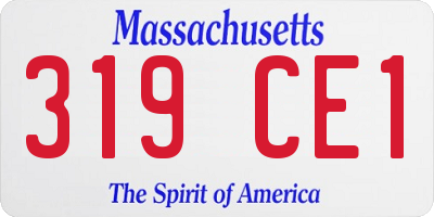 MA license plate 319CE1