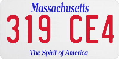 MA license plate 319CE4