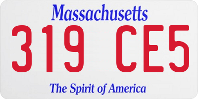 MA license plate 319CE5