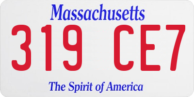 MA license plate 319CE7