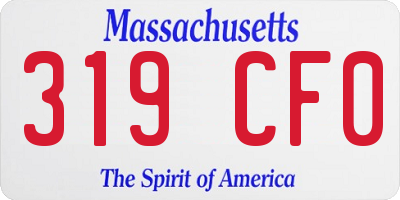 MA license plate 319CF0