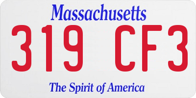 MA license plate 319CF3