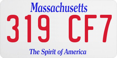 MA license plate 319CF7