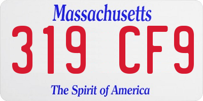 MA license plate 319CF9