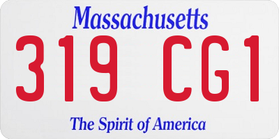 MA license plate 319CG1