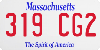 MA license plate 319CG2
