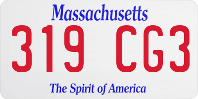MA license plate 319CG3