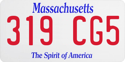 MA license plate 319CG5