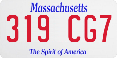 MA license plate 319CG7