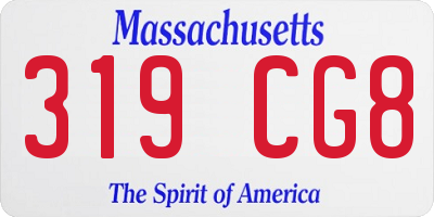 MA license plate 319CG8