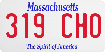 MA license plate 319CH0