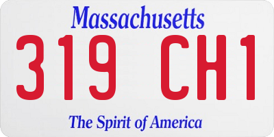 MA license plate 319CH1