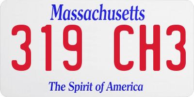 MA license plate 319CH3