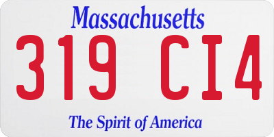 MA license plate 319CI4