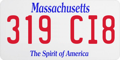 MA license plate 319CI8