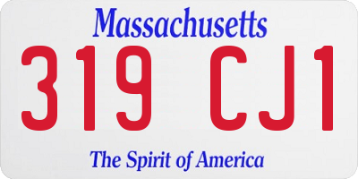 MA license plate 319CJ1